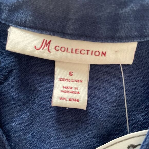 JM Collection Deep Blue Button-Down Shirt - Picture 6 of 6